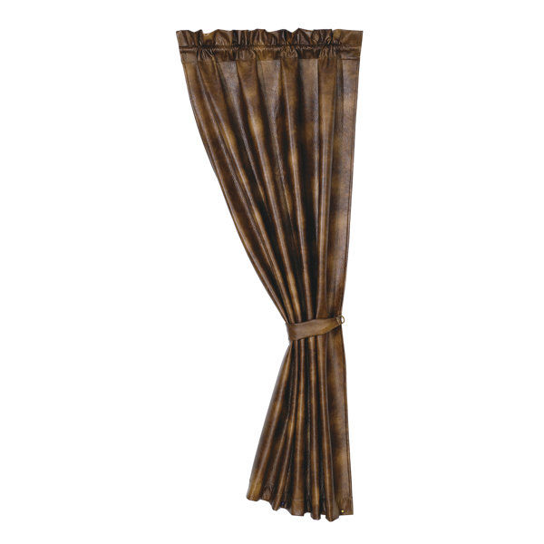 Emrik Faux Leather Western Rustic Cabin Lodge Window Curtain Rod Pocket 48x84 inch added by Janae Sullivan