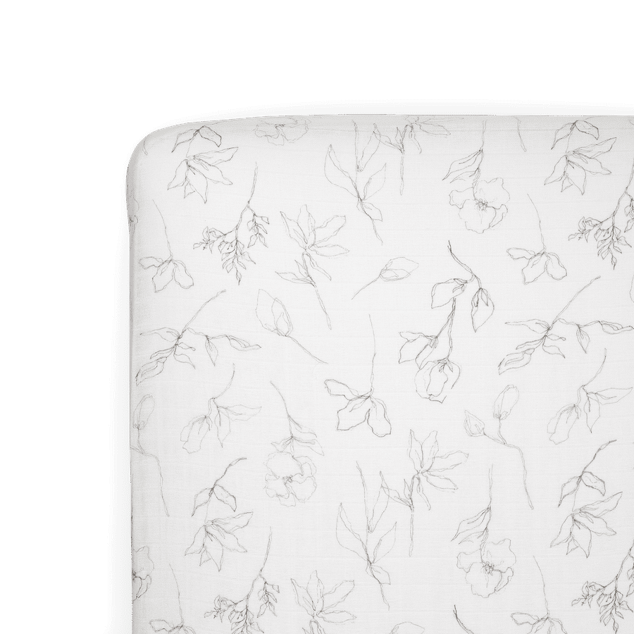 Organic Cotton Muslin Crib Sheet - Pencil Floral added by Kristina Blackford