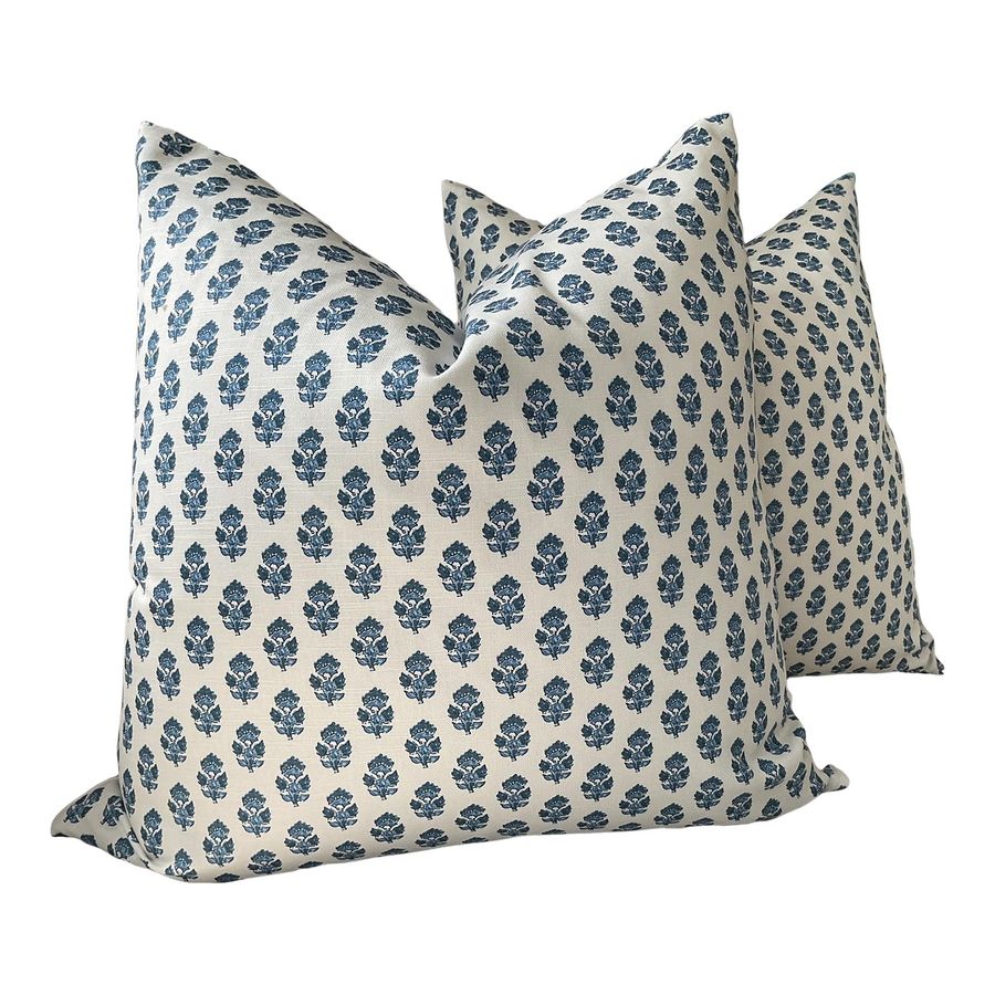 Anna French for Thibaut “Julian” in Blue Down-Filled 22" Pillows - a Pair added by Laurel Browning