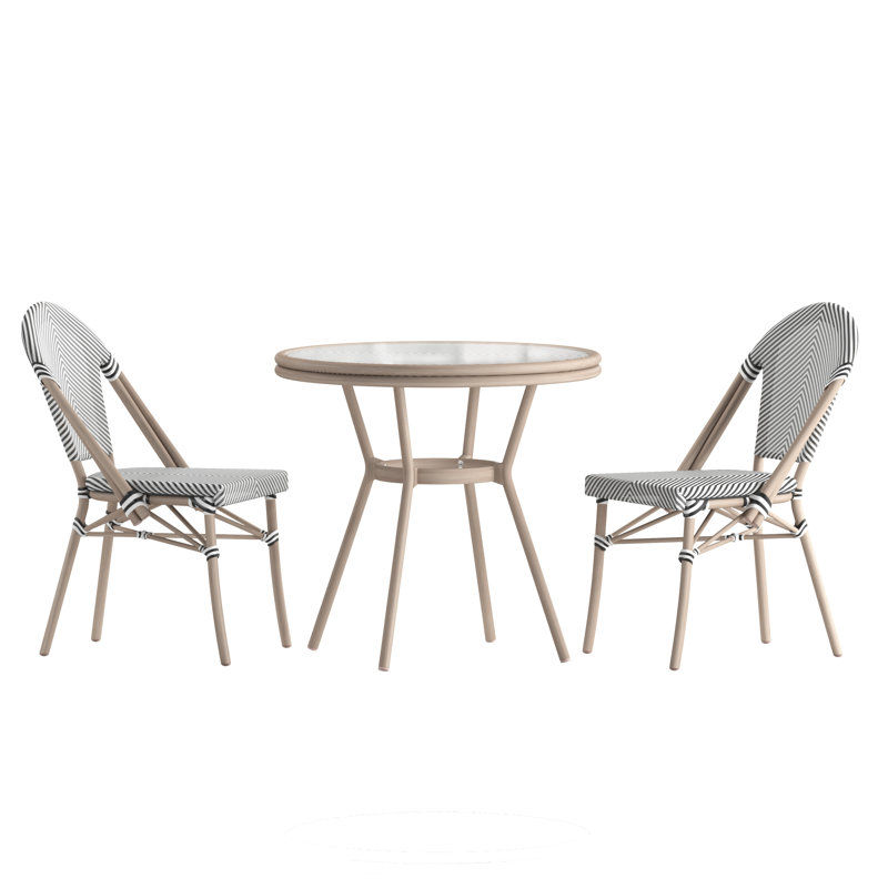Rylan Round Indoor/Outdoor Commercial Bistro Set with Table and Two Chairs-1574060561 added by Abbey Eilermann