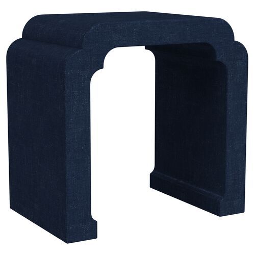 Kos Raffia Waterfall Side Table, Navy added by Blaire Gremillion
