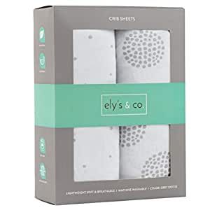 Ely's & Co. Crib Sheet 2-Pack Combed Jersey Cotton for Baby Boy or Baby Girl (Grey Dottie) added by Mary Alice Gajo