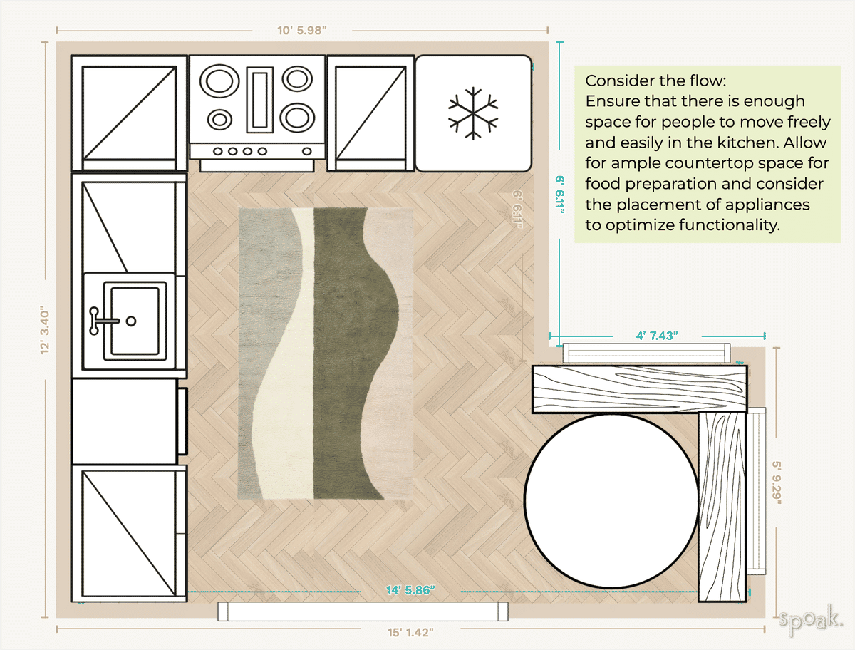 Kitchen Layout designed by Meggie Shaw