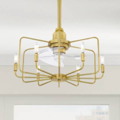 22" Fanimation Influencer Satin Brass LED Fandelier Ceiling Fan - #944E1 | Lamps Plus added by Katie Carpenter
