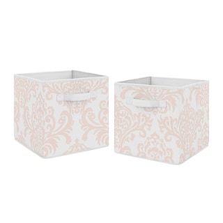 Sweet Jojo Designs Blush Pink and White Damask Amelia Collection Storage Bins (Set of 2) - - 24300103 added by Courtney Shaw