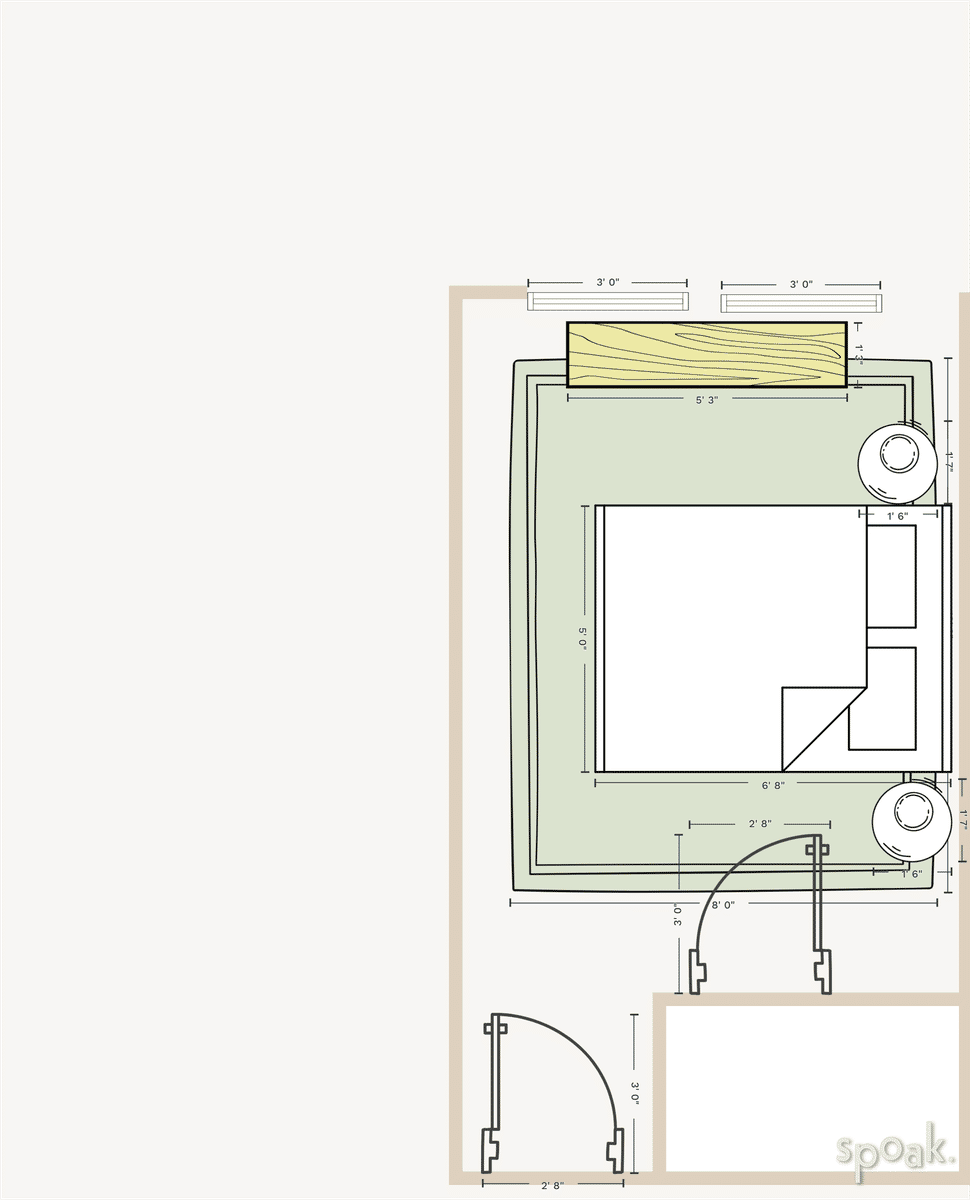 Small Bedroom Layout designed by Lindsay Flood