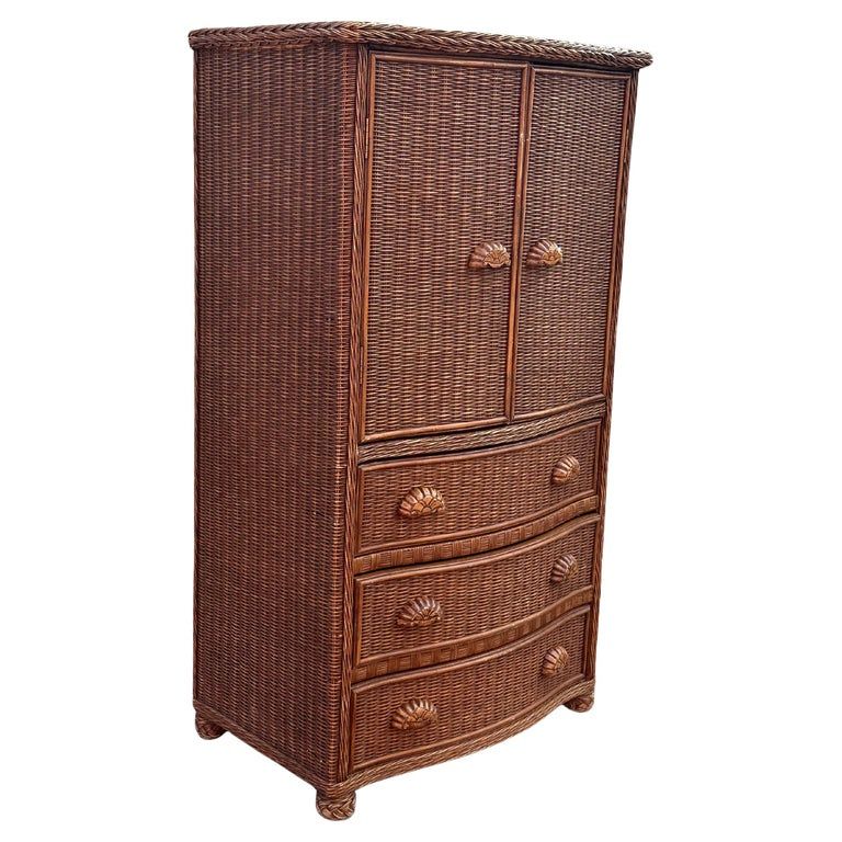 1970s Rattan Armoire Wardrobe Storage Cabinet added by Abigail Glenn