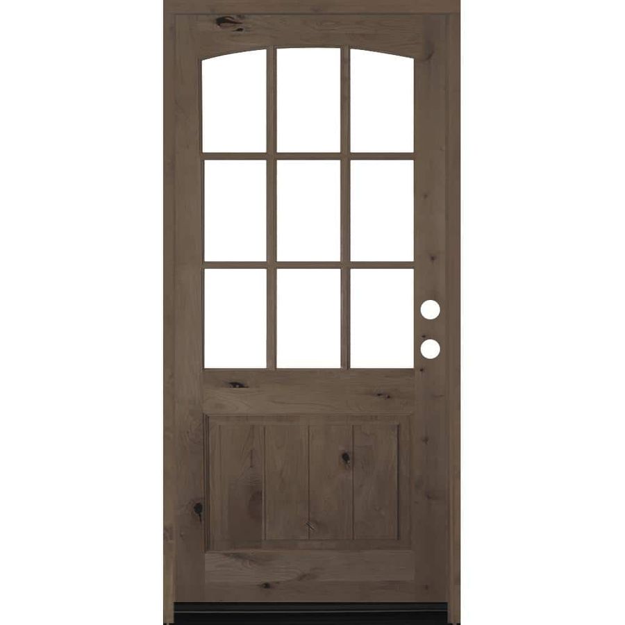 Krosswood Doors 36 in. x 80 in. Knotty Alder Left-Hand/Inswing 1/2 Lite Arch Top Clear Glass Provincial Stain Wood Prehung Front Door PHED.KA.559V.30.68.134.LH.PR added by Spoak Member