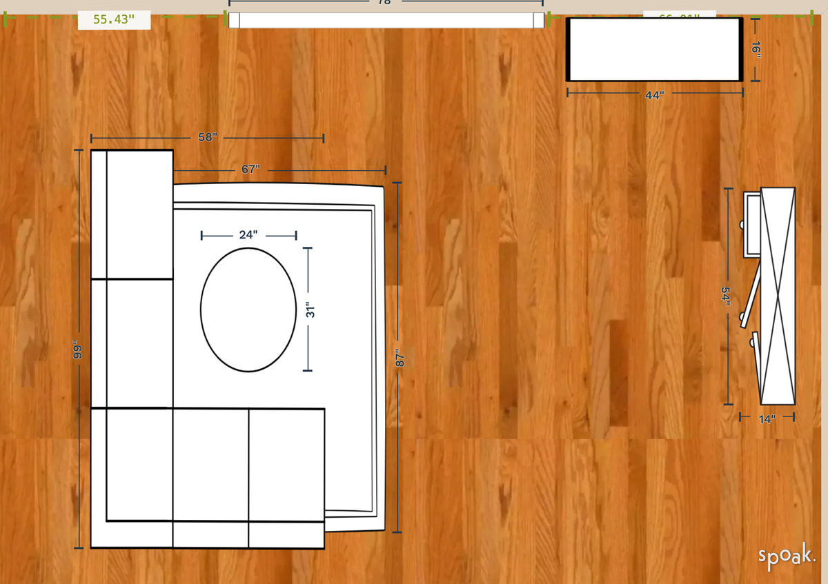TV Room Floor Plan designed by Caroline Smigocki
