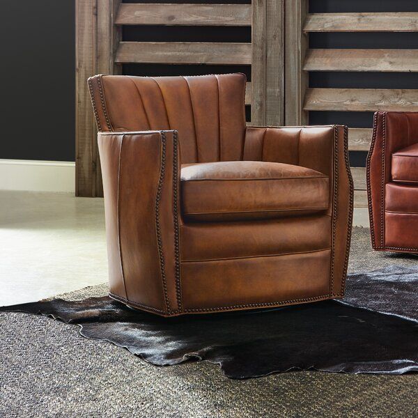 Carson Leather Swivel Club Chair added by Shadonne Pennyman