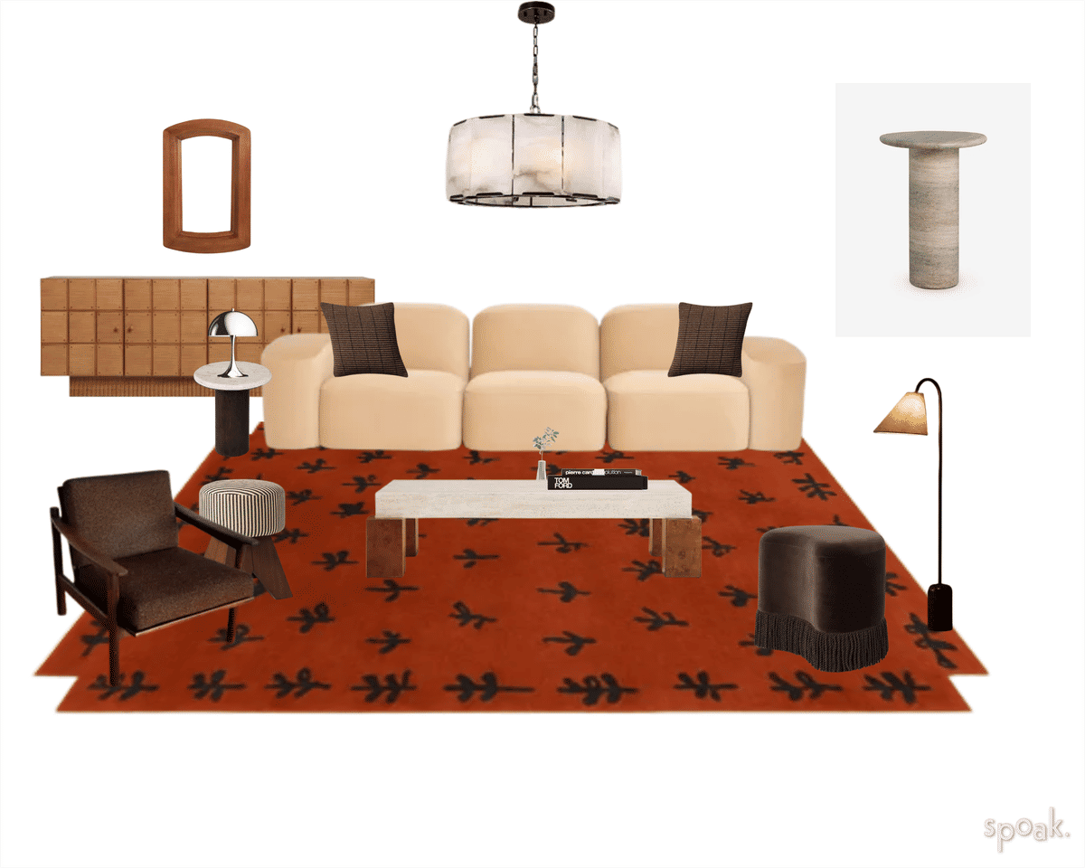 Orange Living Room Ideas designed by Cecilia Nguyen