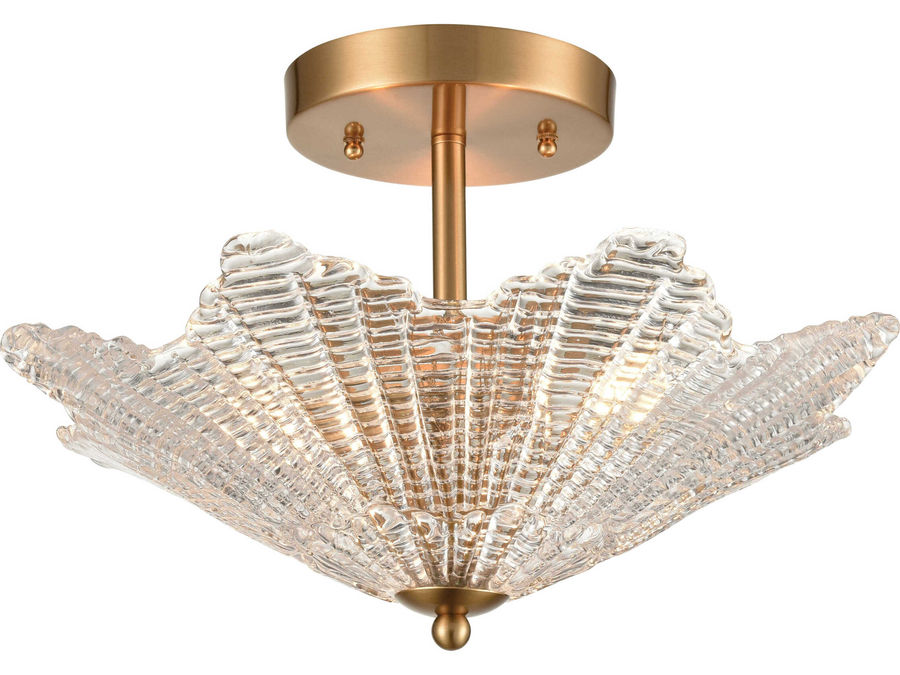 Elk Home Radiance Satin Brass 3-light 16'' Wide Glass Semi-Flush Mount added by Marianne Moleno
