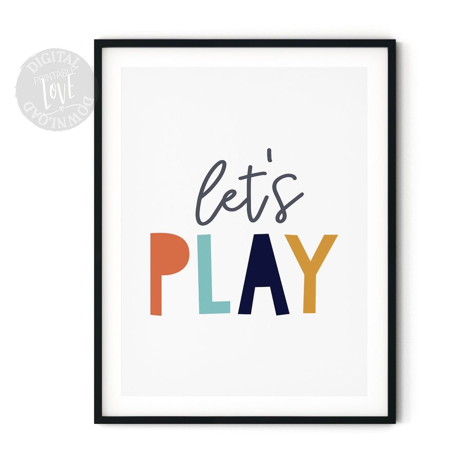 Set of 3 Playroom Printable Art Kids Room Decor Let's - Etsy added by Katie Carpenter