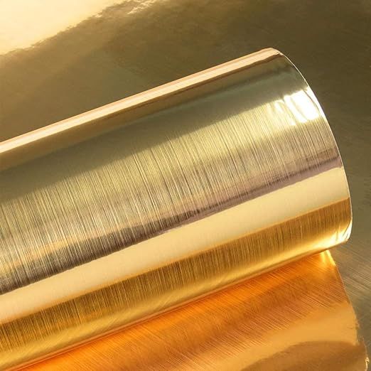 Gold Self Adhesive Contact Paper 17.7”X 118” Metallic Gold Contact Paper Metal Look Wallpaper Self Adhesive Peel and Stick Wallpaper Waterproof Contact Paper DIY Decor Shelf Liner Covering Film Roll added by Senna Wilson