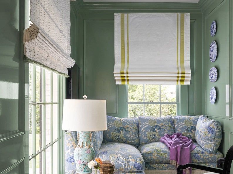 Roman Shade With Trims And Lining, Window Blinds, Light Filtering, Custom Size Shades Available added by Jennifer Hickey