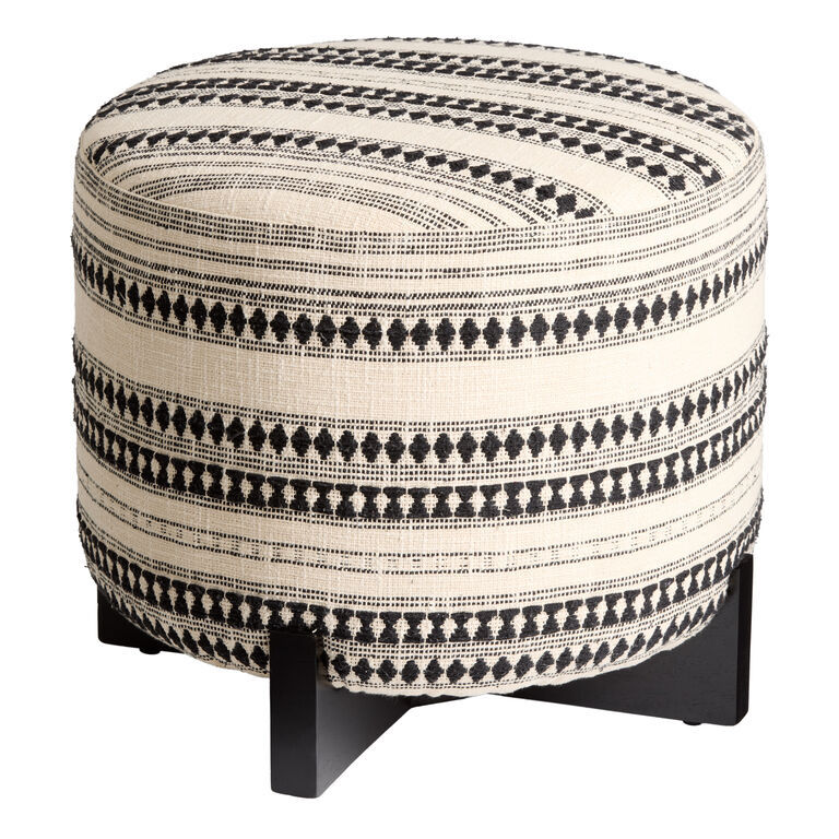 Suri Black and White Stripe Upholstered Ottoman added by Anna Valdez