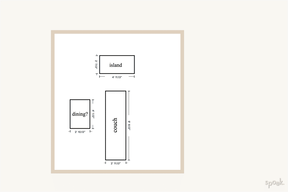 Square Kitchen Layout designed by naina s