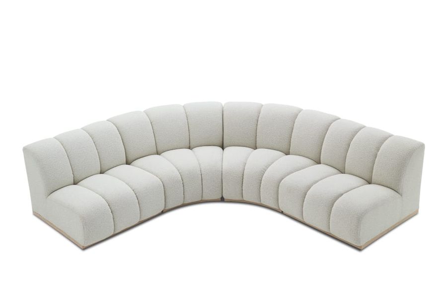 Marlow Bouclé L-Shape Sectional Sofa, White Quartz Bouclé | Castlery added by Spoak Member