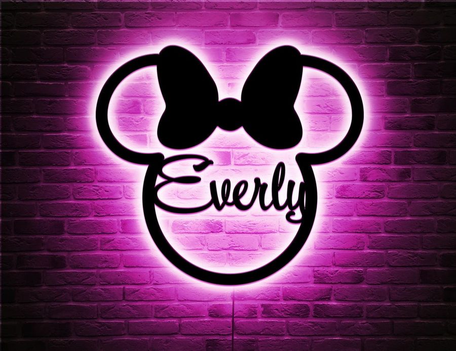 Minnie Mouse Name Wall Decor Led Baby Girl Led Sign Minnie Neon Room Decor Kid Light Lamp Personalized Name Girl Custom Led Sign - Etsy added by Courtney Hill