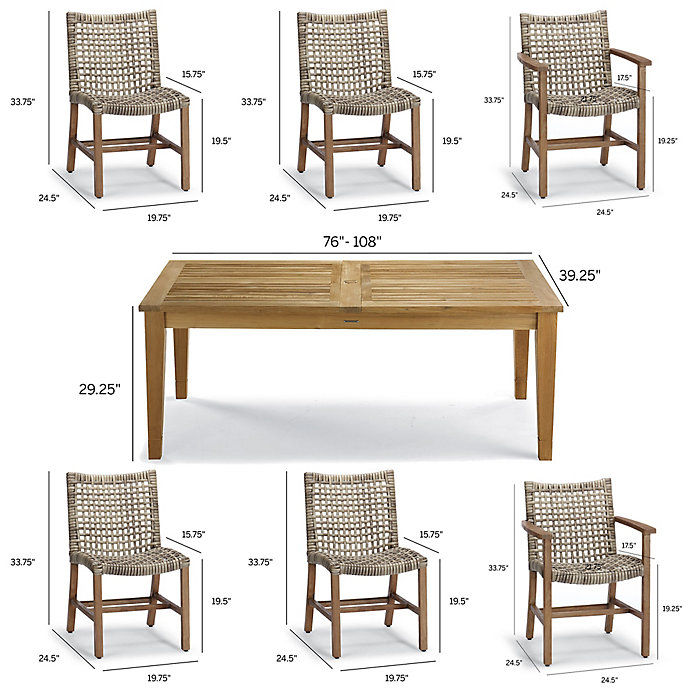 Isola 7-pc. Rectangular Dining Set in Natural Finish | Frontgate added by Danielle Hughes