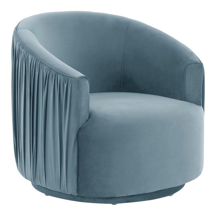 London Blue Pleated Velvet Swivel Chair added by Ashley Roberts