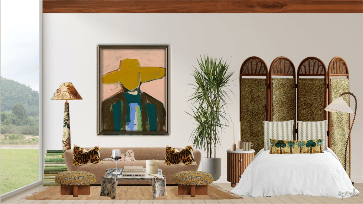 Boho Green Bedroom Inspiration designed by Karlie Willbern