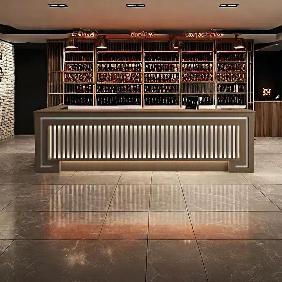 Artistic Soul XKX Premium Furniture Bar Counter with Wine Storage & Cabinet, Reception Bar Table for Home & Commercial Use | Wayfair added by Shannon Bernier