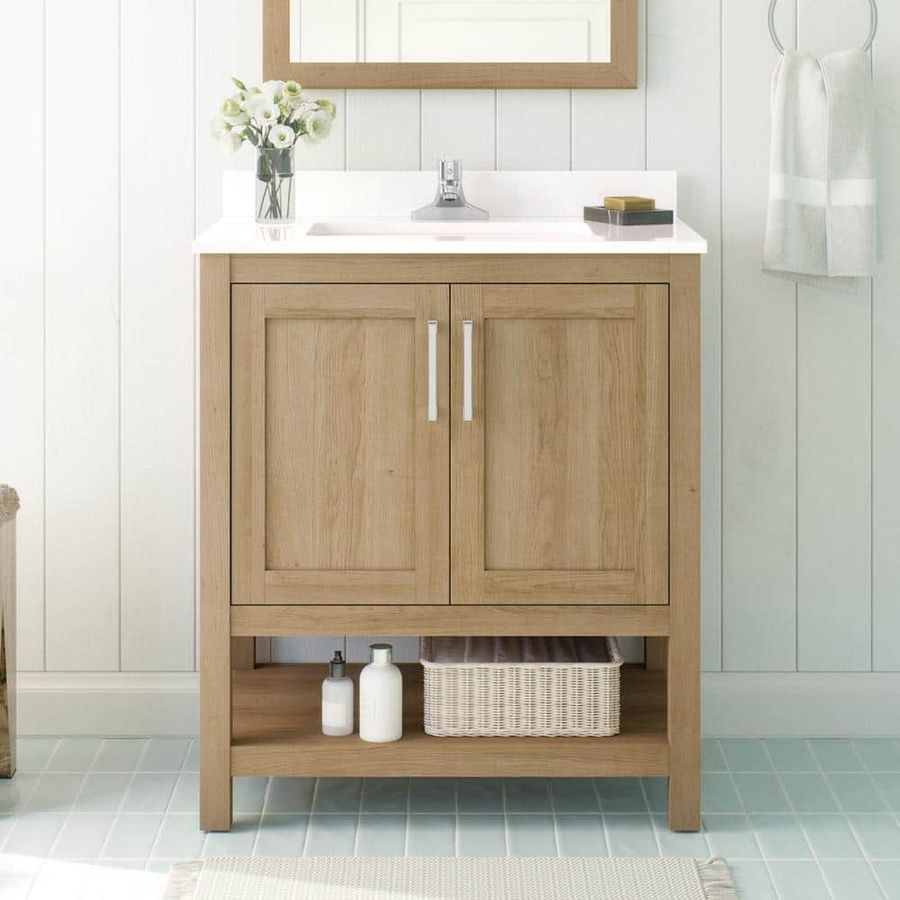 OVE Decors Vegas 30 in. Single Sink White Oak Bath Vanity with White Engineered Stone Top (Assembled) 15VVA-VEGA30-12 - The Home Depot added by Caitlyn Fitzpatrick