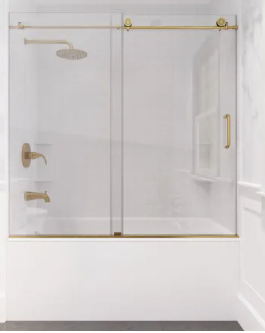 Altair Lazaro 58" High x 60" Wide Sliding Frameless Tub Door with Clear Glass added by Allison Cray