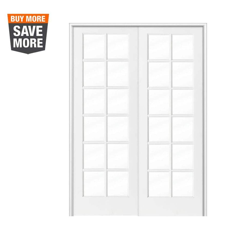 Krosswood Doors 72 in. x 96 in. Craftsman Shaker 12-Lite Both Active MDF Solid Core Double Prehung French Door PHID.SH.422.60.80.138-AA - The Home Depot added by Mackenzie Schieck