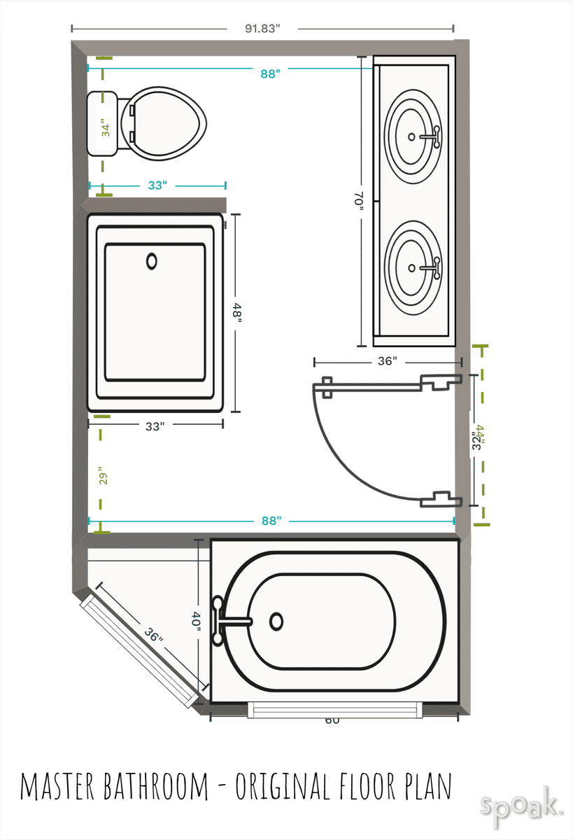 Bathroom Plan designed by Sandy Schargel Interiors