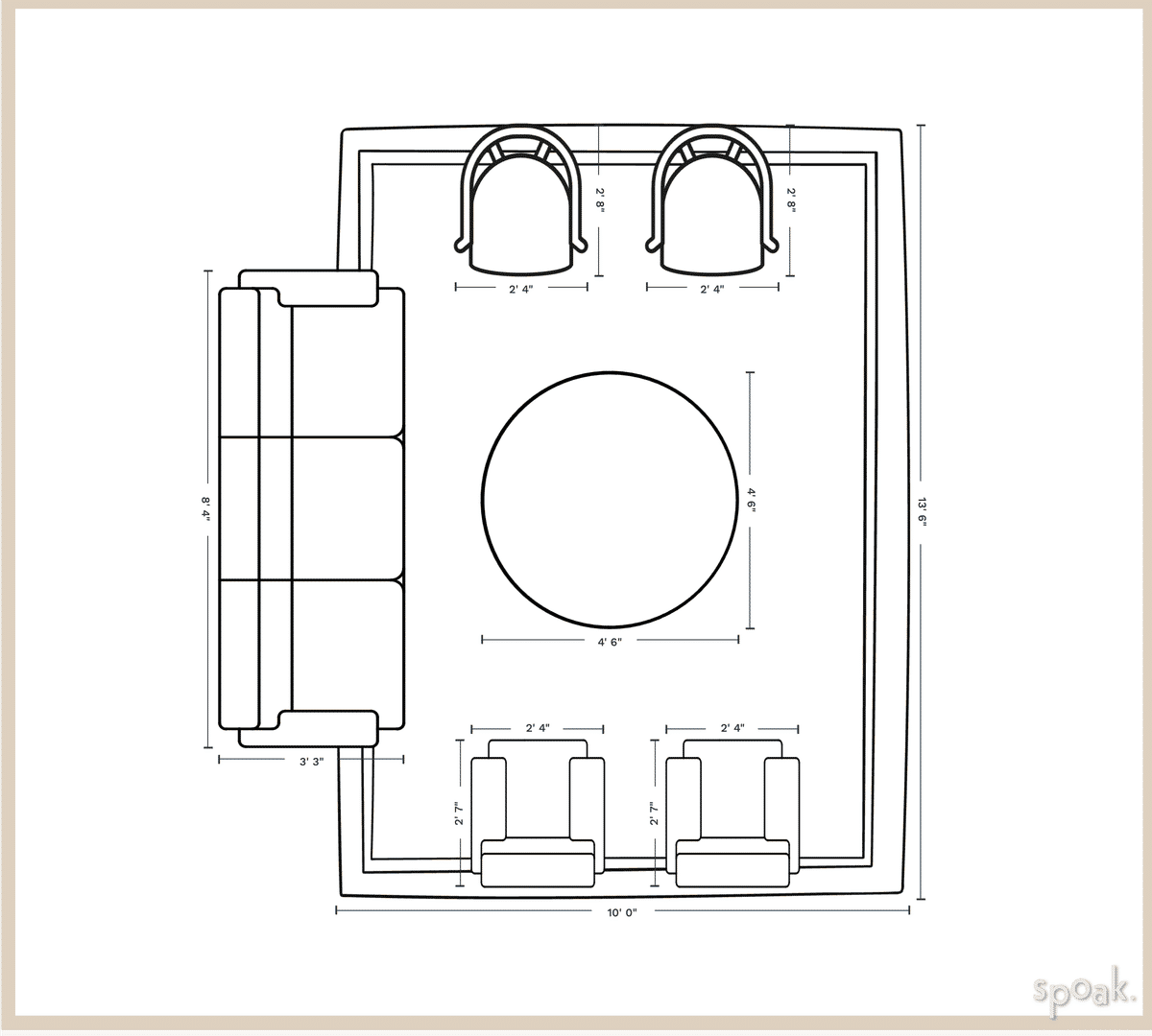 Large Family Room Floor Plan designed by TONYA MOORE