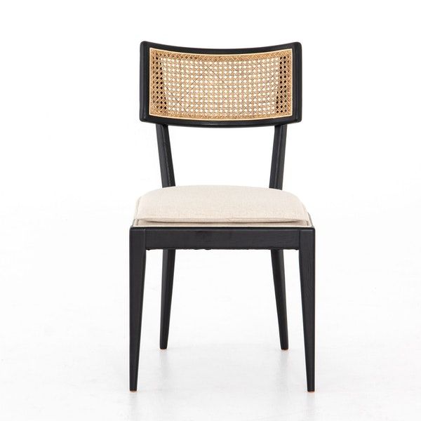 Tina Modern White Performance Upholstered Seat Black Cane Dining Chair added by Tracy Parker