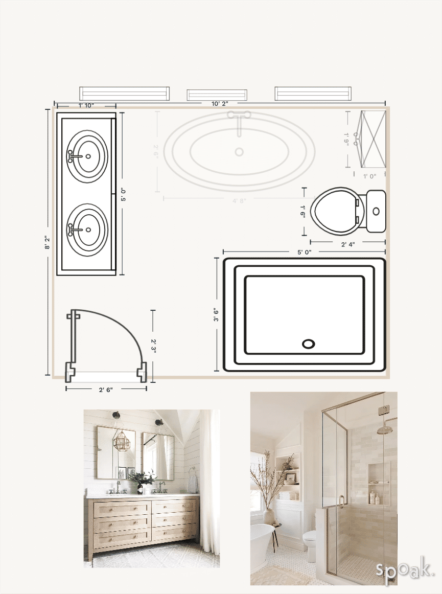 Bathroom Floor Plan designed by Stephanie Northrop