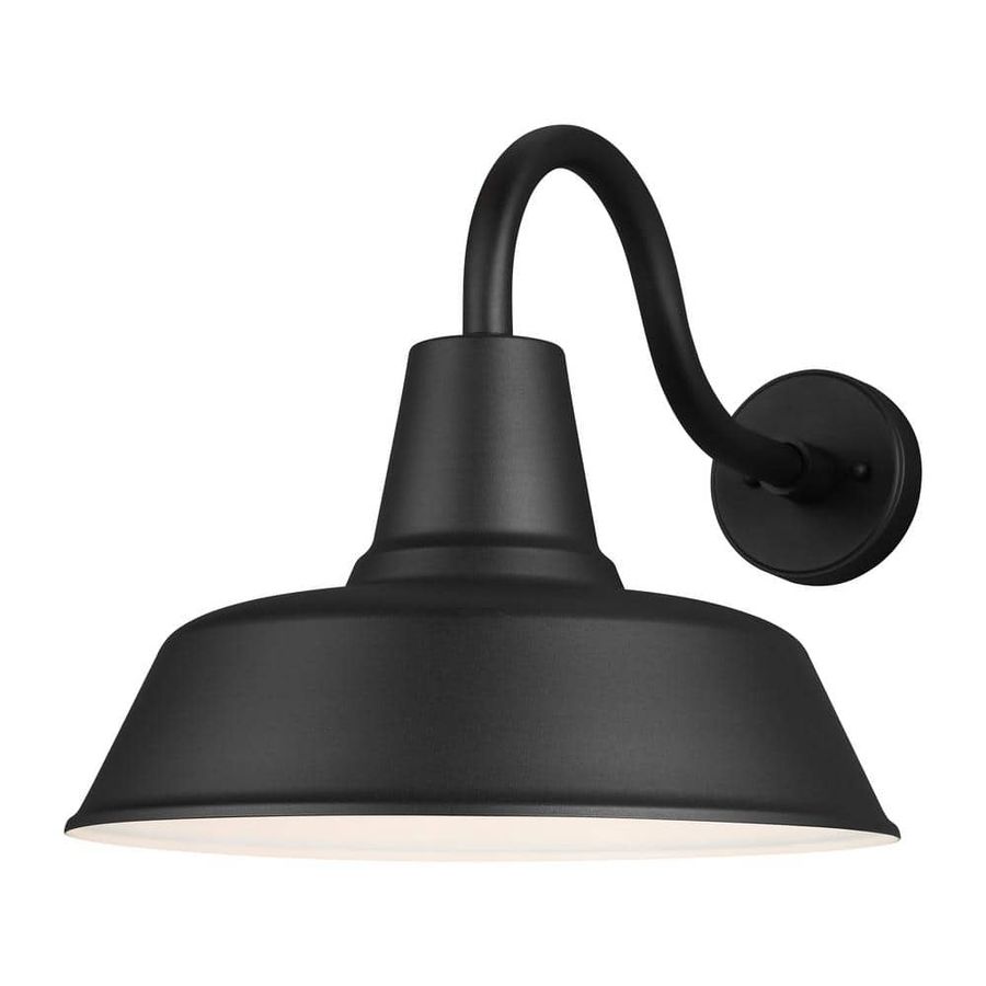 Generation Lighting Barn Light 1 Light Matte Black Modern Farmhouse Outdoor Medium Lantern Wall Sconce 8837401-12 - The Home Depot added by Emily Kissel