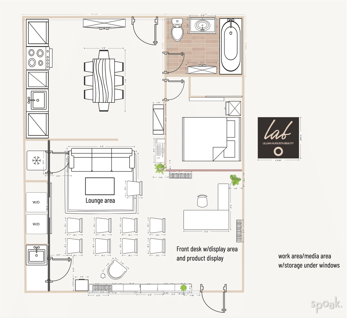 Studio Apartment Layout designed by Jittaun Priest