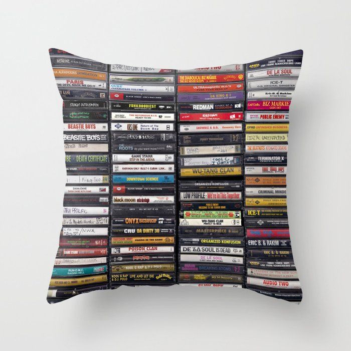 Old 80's & 90's Hip Hop Tapes Throw Pillow by Gingerblah  Justin Cownden added by Zanneta Peart Bennett