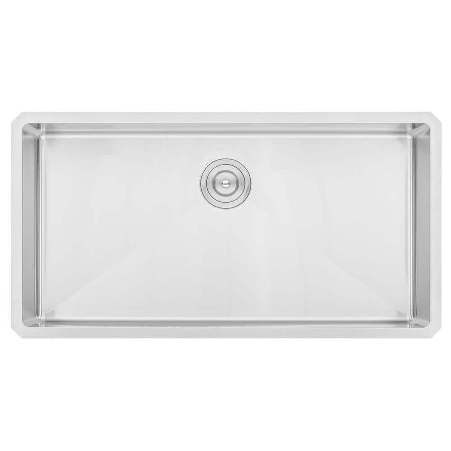 eModernDecor 36 in. x 19 in. x 10 in. 16-Gauge Stainless Steel Undermount Single Bowl Kitchen Sink R3619 - The Home Depot added by Lindsay Fallico