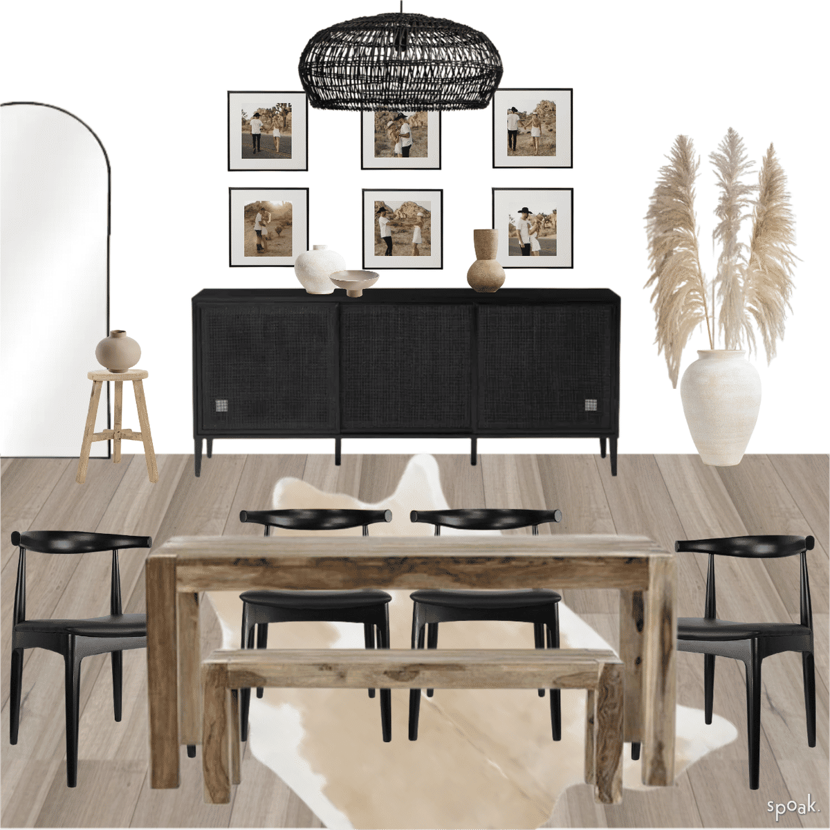Black Dining Room Inspo designed by April Crook