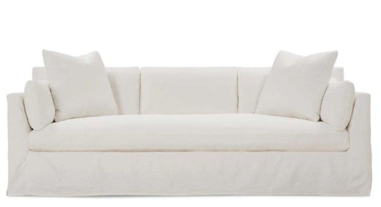 Vanessa I 99 Inch Designer Style Single Bench Seat Slipcovered Sofa added by Katharine Perkins