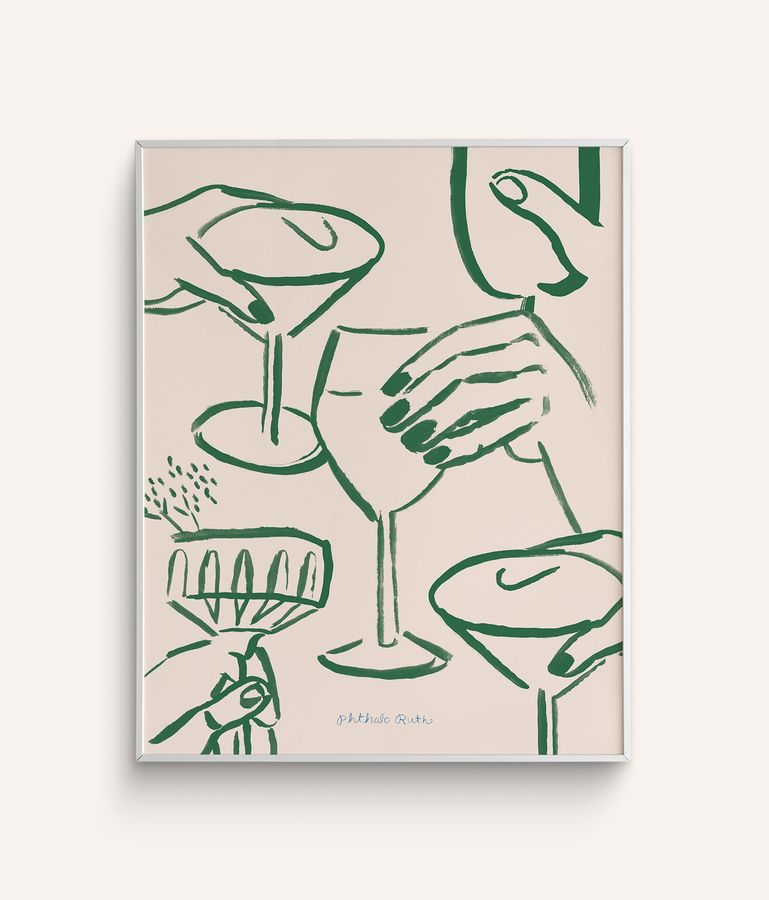 Cheers Art Print - Phthalo Green added by Evie Leigh