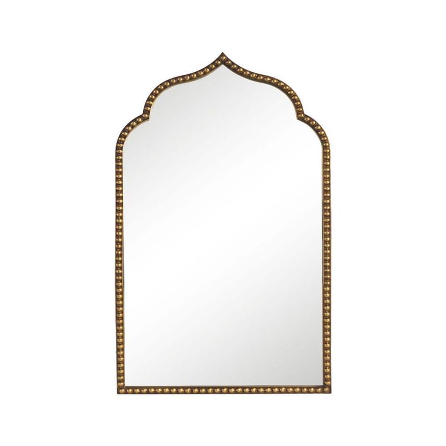 NEUTYPE 24 in. W x 36 in. H Arched Metal Iron Framed Vintage Classic Gold Wall Decorative Mirror HD-CZ-MR05085 - The Home Depot added by Ekaterina Sleta