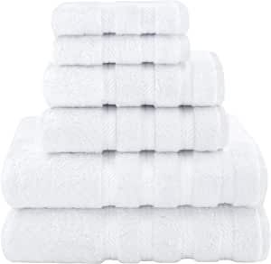 American Soft Linen, 6 Piece Towel Set, 2 Bath Towels 2 Hand Towels 2 Washcloths, Super Soft and Absorbent, 100% Turkish Cotton Towels for Bathroom and Kitchen Shower Towel, Bright White added by Savannah &  Jade