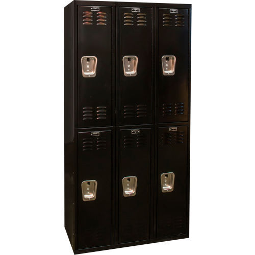 Hallowell® 2-Tier 6 Door Tie Locker, 12"W x 18"D x 36"H, Black, Unassembled added by Kate McKay Designs