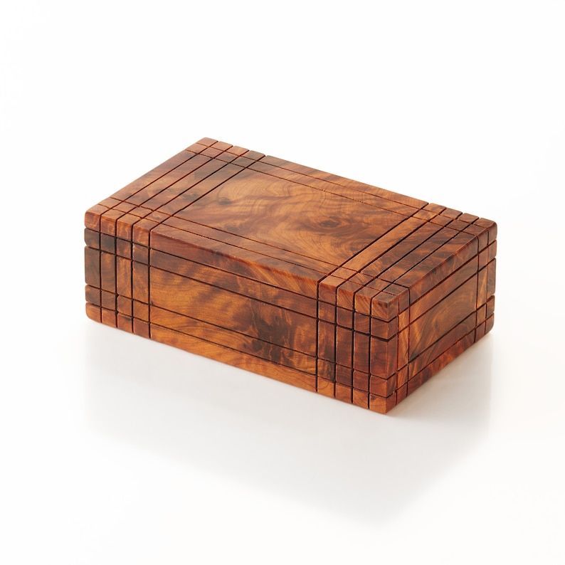 Thuya Wood Japanese-Style Secret Box - Wood Burl Puzzle Box TILAS. added by Amy Burgess