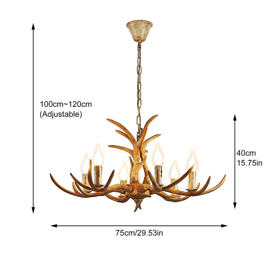 Oconto 6 Head Retro Resin Deer Horn Chandelier added by sallie tyler