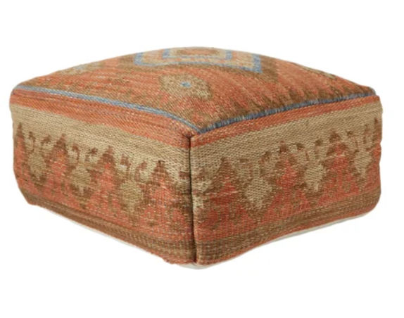 Mayer Indoor/ Outdoor Tribal Orange/ Blue Cuboid Pouf added by Spoak Member