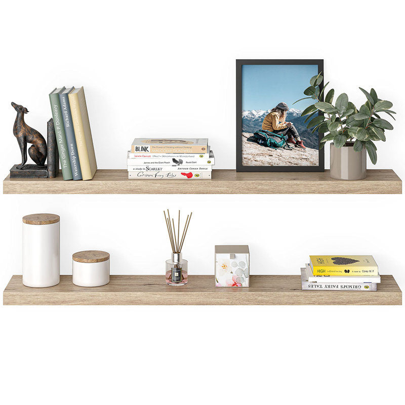 Miami 48" W x 8" D Floating Shelves Set with Invisible Wall Mount Brackets added by Lena Loo
