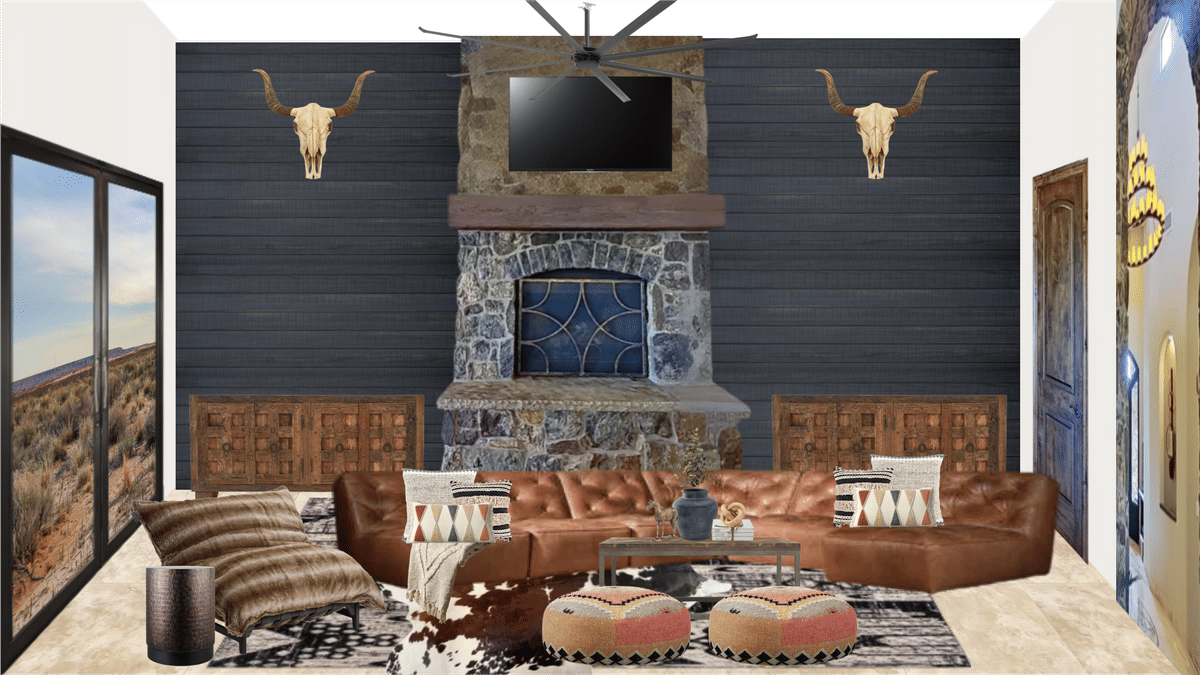 Gray western living room ideas and inspo., image size:1200x675