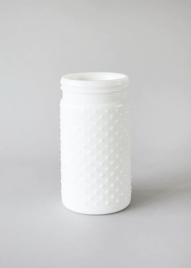 Glass Hobnail Jar in White - 7.5" added by Ali Dyer
